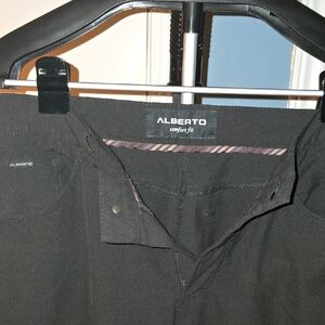 Alberto Black Comfort Fit Trousers